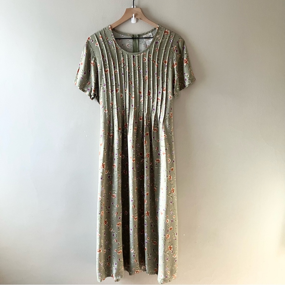 VINTAGE Short Sleeve Floral Maxi Dress